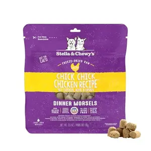 Stella & Chewy's Freeze-Dried Raw Cat Dinner Morsels - Premium Chicken Recipe with 98% Cage-Free Meat & Organs - Natural Grain-Free Cat & Kitten Food - Made in USA - 3.5 oz