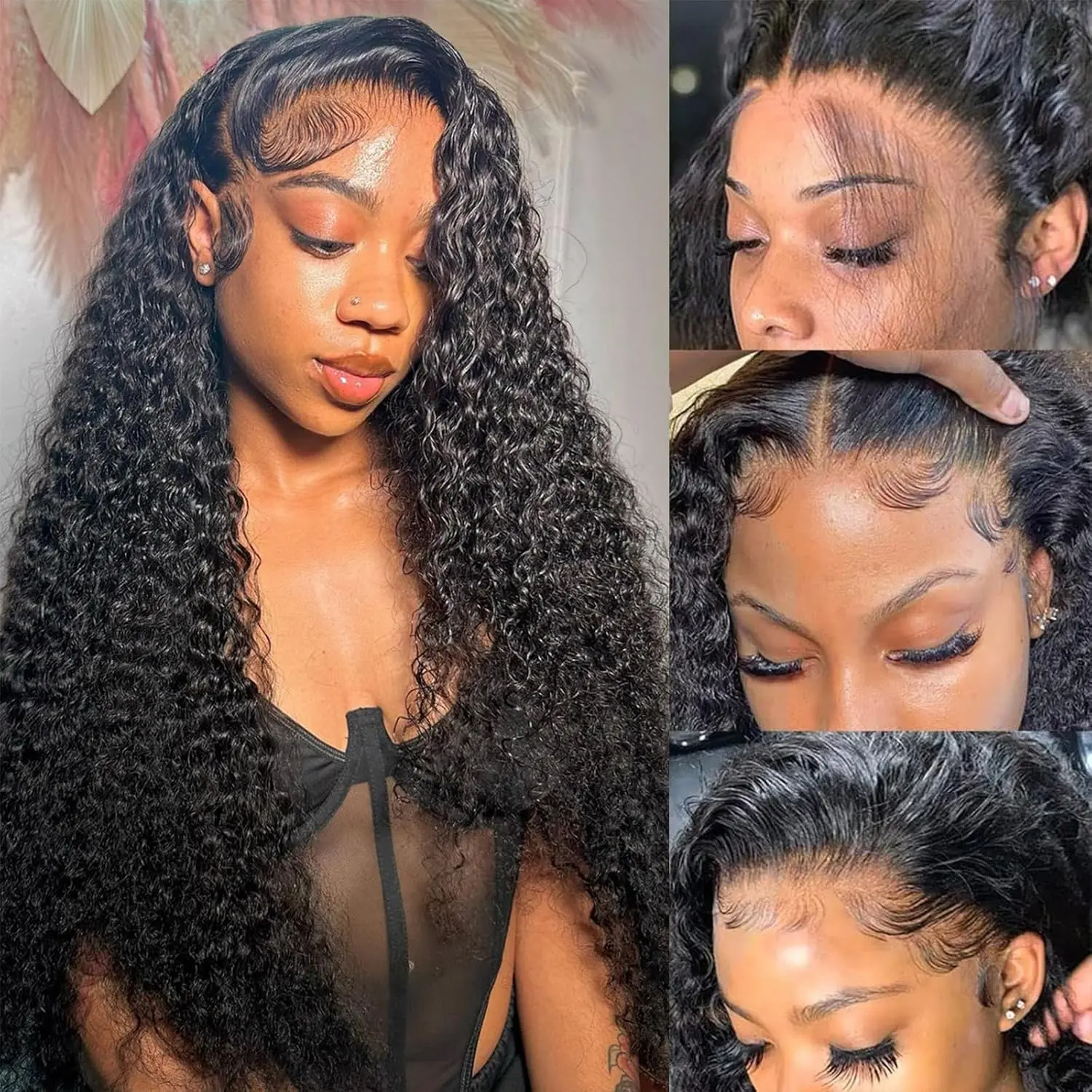 30" Only $119, 13x6 Lace Front Wigs Human Hair Water Wave 180 Density Deep Wave 13x6 HD Full Lace Frontal Wigs Pre Plucked Wet and Wavy 13x6 glueless ready to wear wig 6x4 Wear and Go Lace Wig Kinky Curly Real Hair Wigs glueless real human hair wig