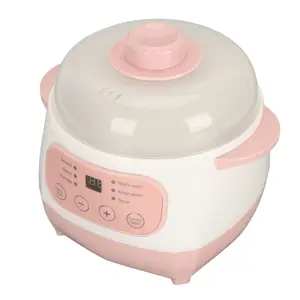 Electric Stew Pot 1L 200W Anti-Dry Burn Safe Smart Electric Ceramic Cooker for Porridge/Rice/Soup US Plug 110V