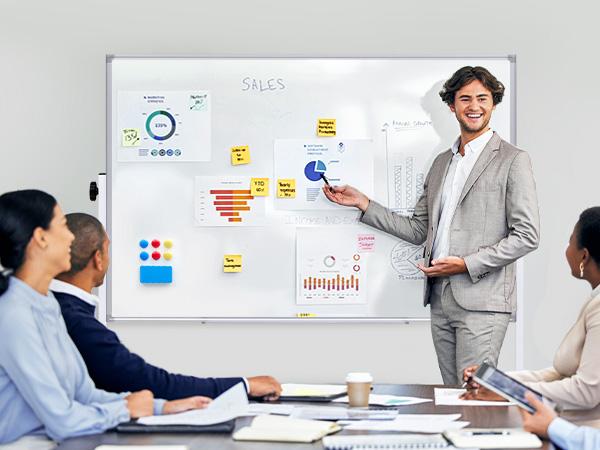 Double-Sided Magnetic Rolling Whiteboard with Silver Aluminium Frame, Wheels, Stand, Dry Erase Markers, Classroom Supplies for Office & Home Use Double-Sided Magnetic Rolling Whiteboard with Silver Aluminium Frame, Wheels, Stand, Dry Erase Markers, Classroom Supplies for Office & Home Use