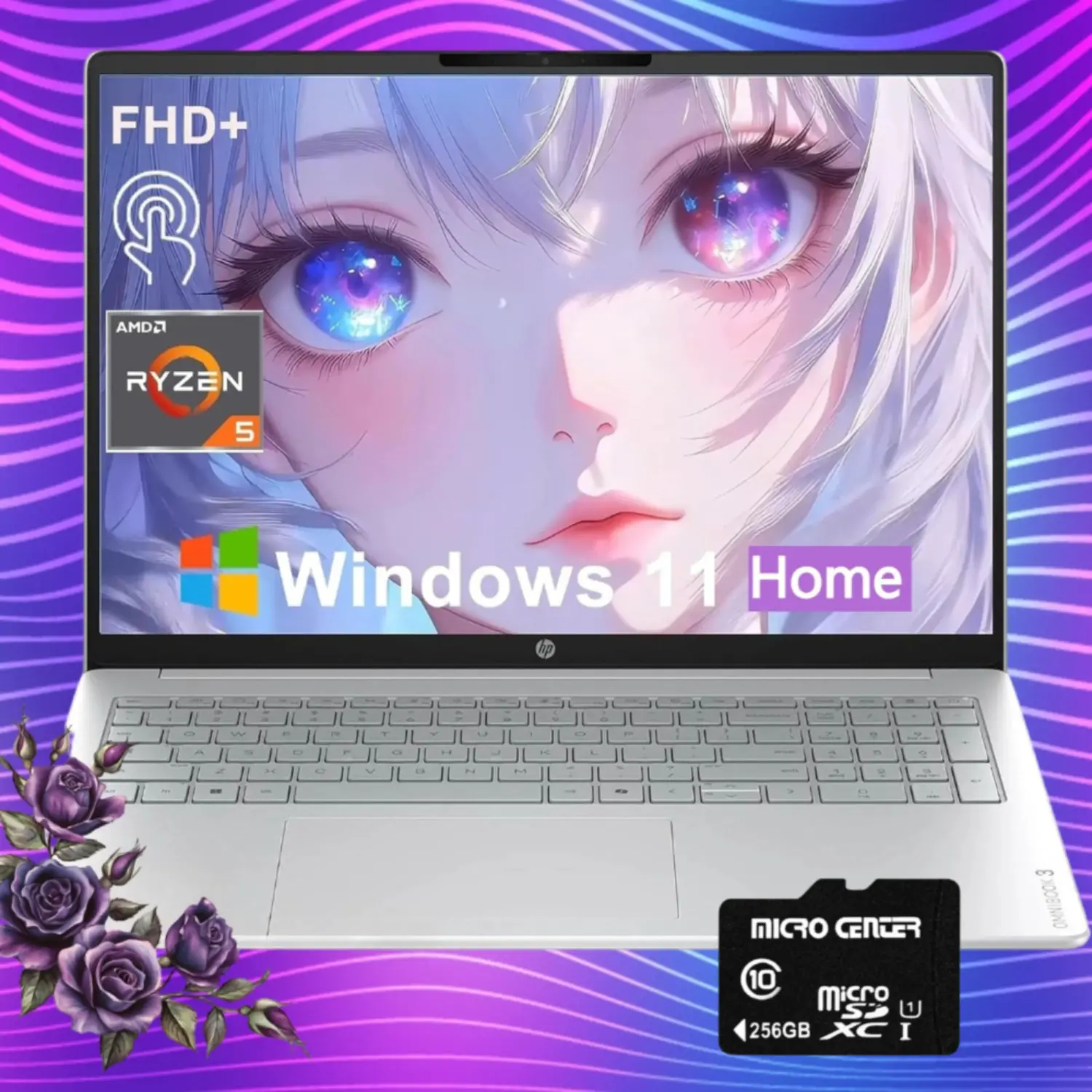 HP OmniBook d1523 2026 Edition 16'' 2K IPS Touchscreen 2-In-1 Laptop, AMD Ryzen 5 40, Up To 8GB RAM, 512GB SSD, Radeon 610M Graphics, FHD Camera, Copilot AI, Windows 11 Home, For Business Users, Bundle Set Accessories, Built-In