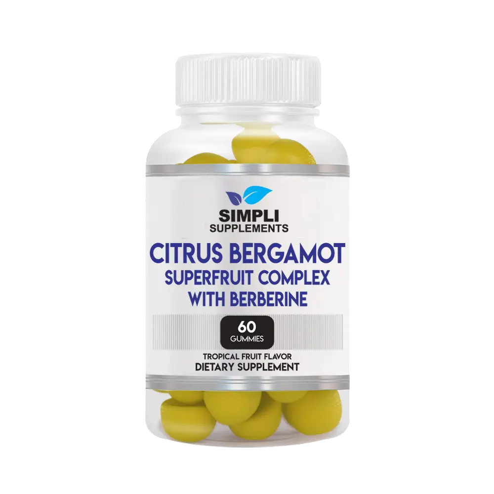 Citrus Bergamot Supplement for High Cholesterol | 60 Citrus Bergamot Gummies with Berberine for Heart Health | Italian Citrus Bergamot 500mg | Support Healthy Cholesterol Levels