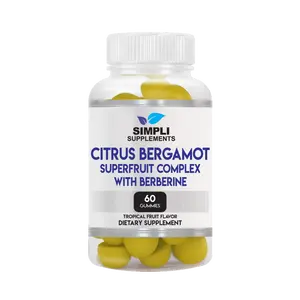 Citrus Bergamot Supplement for High Cholesterol | 60 Citrus Bergamot Gummies with Berberine for Heart Health | Italian Citrus Bergamot 500mg | Support Healthy Cholesterol Levels