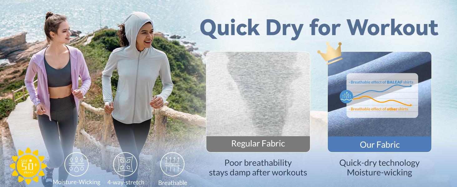 baleaf Women's UPF50+ Hoodie Sun Protection Shirts Lightweight Breathable SPF Jacket UV Cooling Long Sleeve Summer Outdoor Hiking Gardening Fishing
