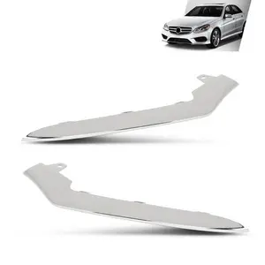 Pair Front L&R Bumper Chrome Trim Molding Fit For Mercedes W212 E350 2014-2016
