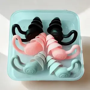 6Pcs Multi-Layer Reusable Earplugs Soft Lightweight for Sleep Study Swimming