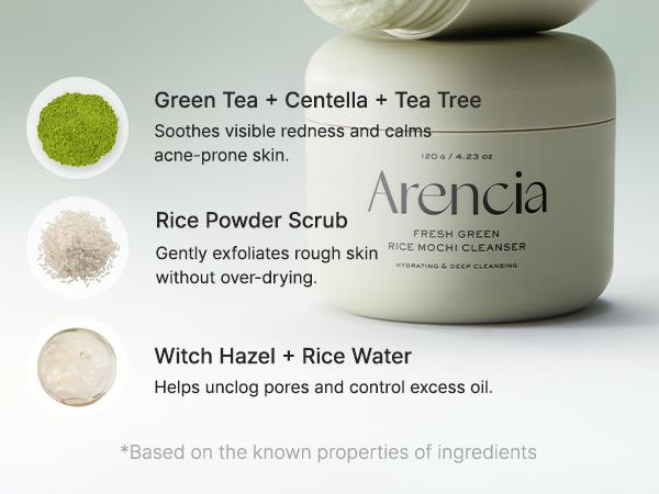 [Arencia Official] Glass Skin Renewal Set - Spotless Skin 5 Step Routine with Fresh Green Rice Mochi Cleanser, Acne-Scar Caring Serums, Hydrating PDRN Cica Cream & Sheet Mask for Calming Acne Antibacterial & Clear Skin