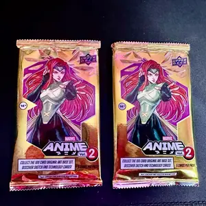 Upper Deck 2023 Marvel Anime Volume 2 Hobby Pack 2 Pack Bundle Collect 100 Card Original Art Base Set Sketch Technology Cards