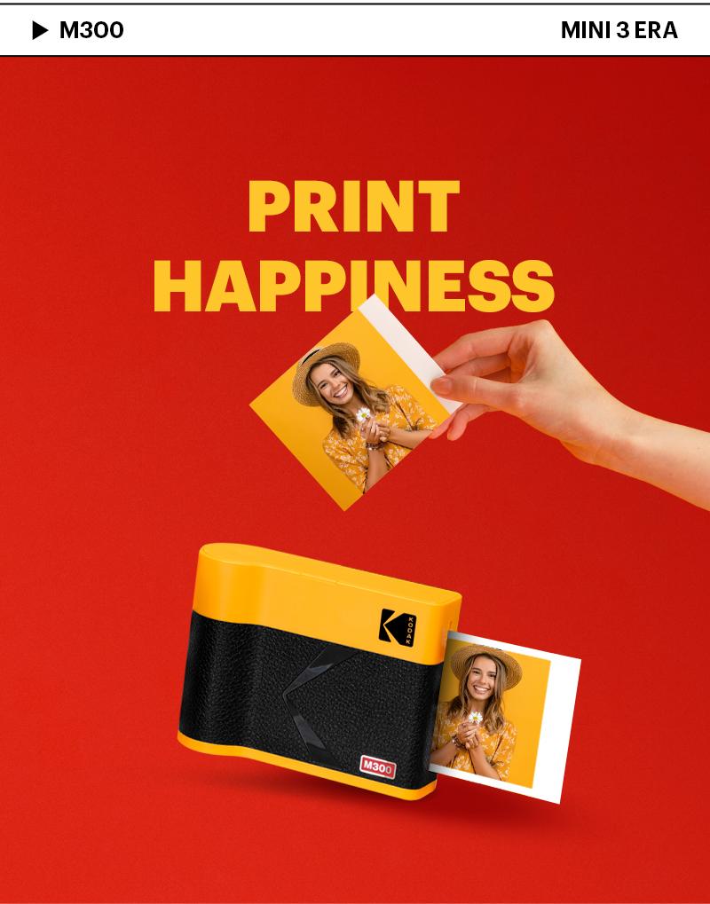 KODAK Mini 3 ERA 4PASS Portable Photo Printer (Printer + Initial 8 Sheets + 30 Sheets)