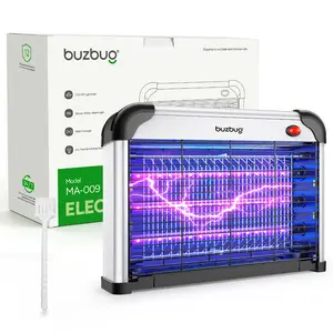 High Voltage Bug Zapper Buzbug Plug-in Mosquito Killer with Dual-Wavelength LED  for 30% More Attraction 3 Long-Life Replaceable Lamps for Indoor Home & Commercial Use Removable Tray Easy Clean Hanging Chain Included 360° Safety Protection