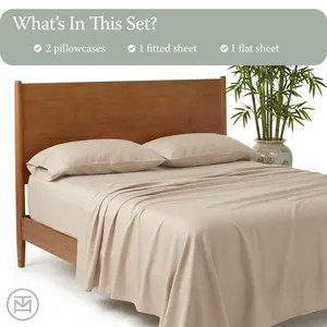 Threadmill 400 Thread Count Bamboo Sheet Set | Viscose made from Bamboo | Ultra-Soft Cooling Viscose made from Bamboo Sheets with Deep Pockets, Solid