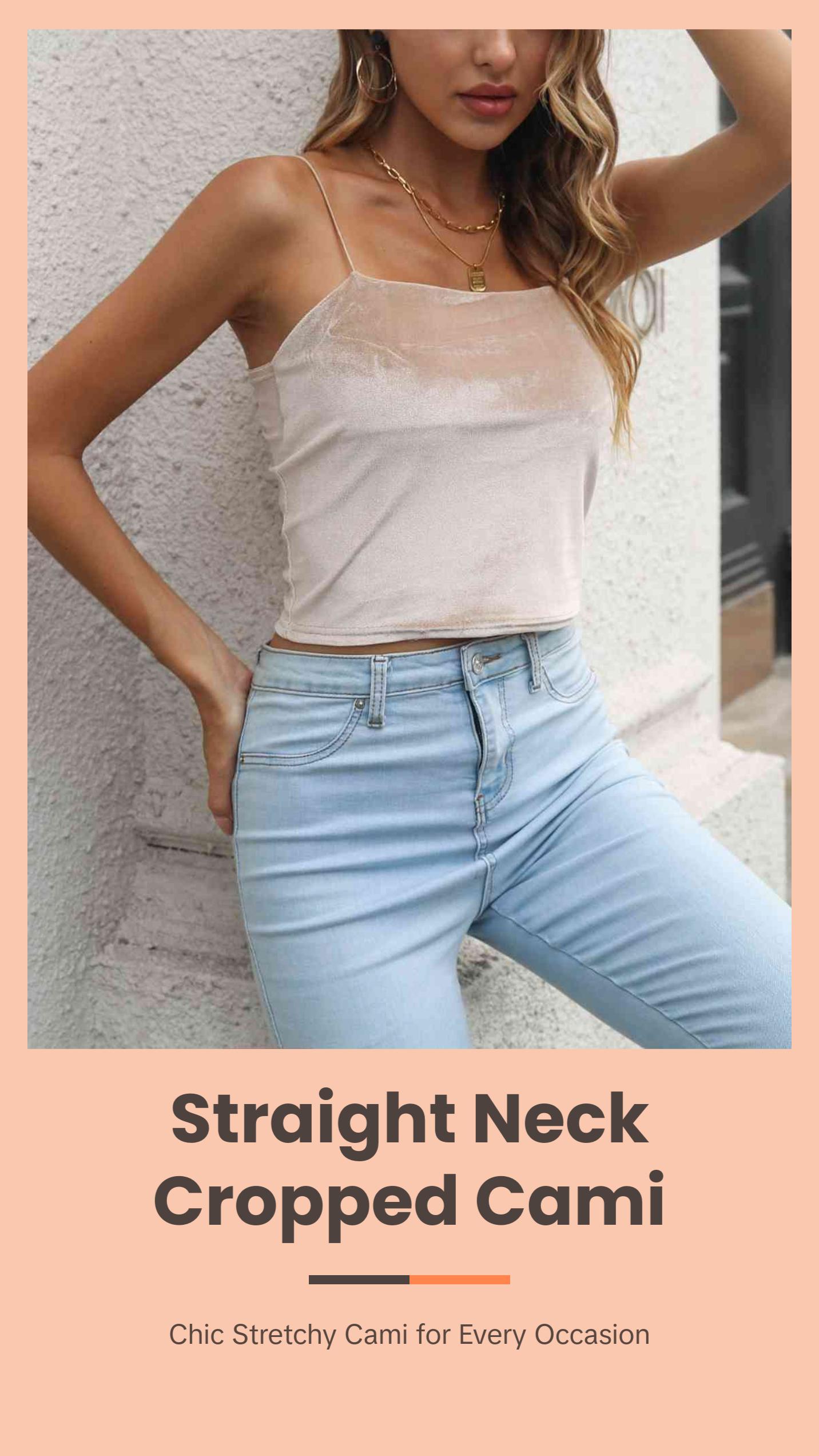 Straight Neck Cropped Cami