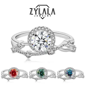 [027 Star River] 0.5 Carat Synthetic Moissanite Luxurious Round Ring in Sterling 925 Silver Perfect For Engagement Wedding Promise & Valentine's Day