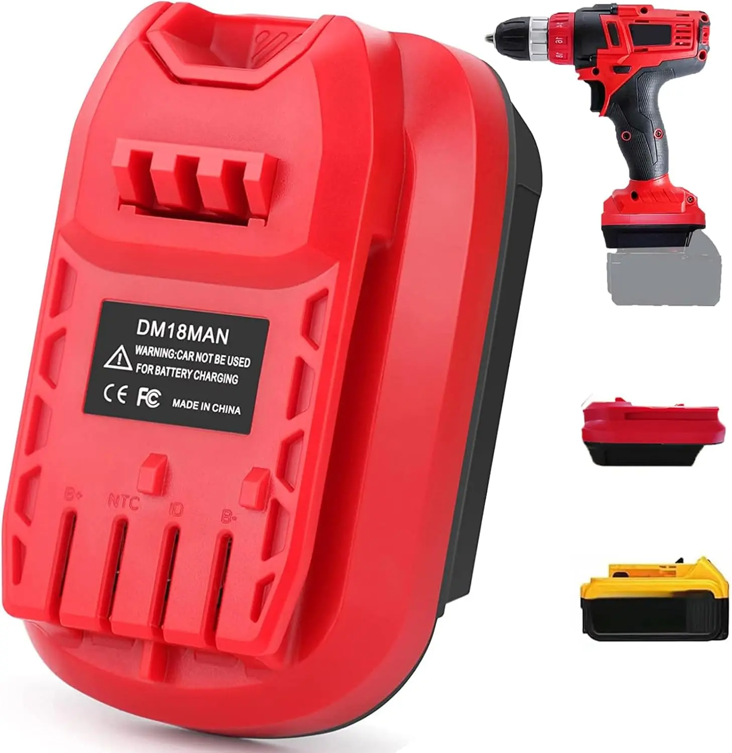 Heavy Duty Craftsman V20 Cordless Tools Adapter, Compatible with DeWalt MAX XR & Milwaukee M18 Lithium Ion Power Tool Batteries, High-Quality ABS Material