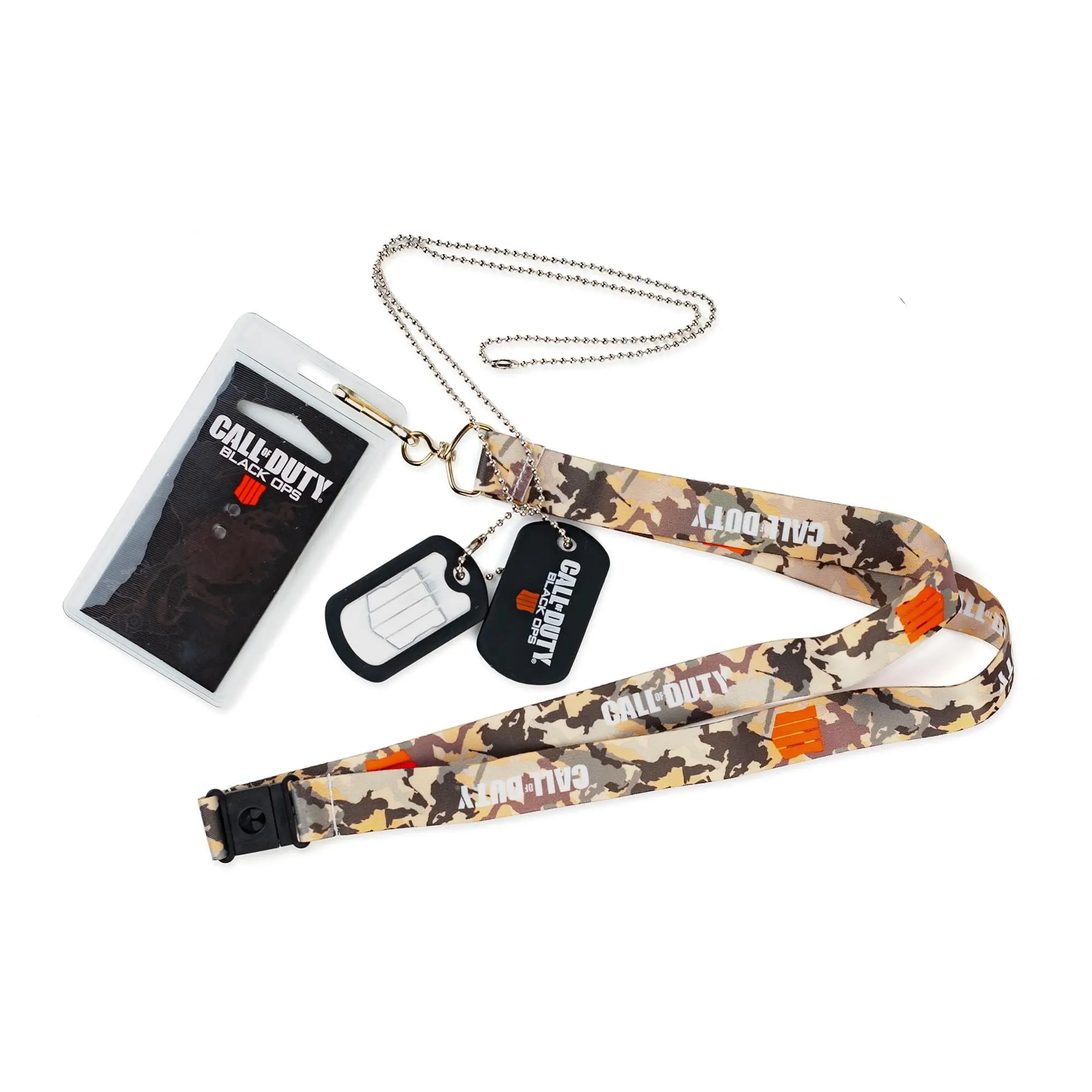 Call of Duty: Black Ops 4 Logo Lanyard & Dog Tag Chain - ID Holder Badge Lanyard for Adults, All Seasons Black Ops Community Unique Gift