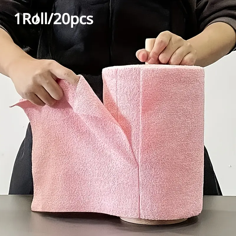 1 Roll/20pcs Reusable Cleaning Wipes, Multipurpose Wipes, Good Wipes, High Absorbency, Durable & Machine Washable Kitchen Towels for Dishwashing, Countertops, Floors, Multi-Surface Home Cloths, Square Design, Space-Themed Cleaning Supplies
