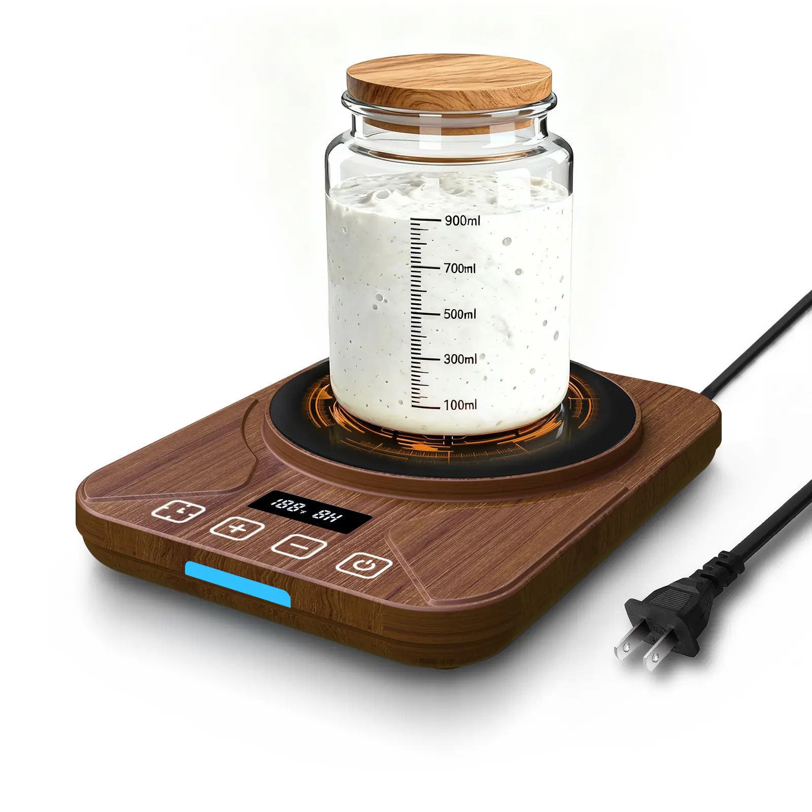 FJR Sourdough Starter Warmer - Kitchen Household Appliances, Baking Utensils - Programmable 24H Timer - Precise Temperature Control, Accurate 70-100°F Control - BPA-Free Heating Mat - Compact Countertop Design - Beginner Bakers Kit