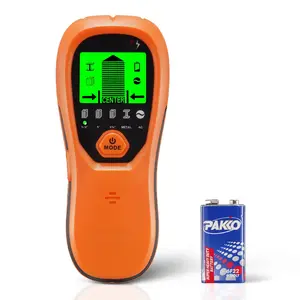 Stud Finder Wall Scanner 5-in-1 Electronic Stud Detector with Smart Sensor, High-Definition LCD Display and Audio Alarm, Detects Center and Edge of Metal Studs, AC Wires, Joists and Pipes, Orange Color