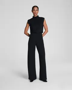 Spanx Air Essentials Mockneck Jumpsuit Very Black