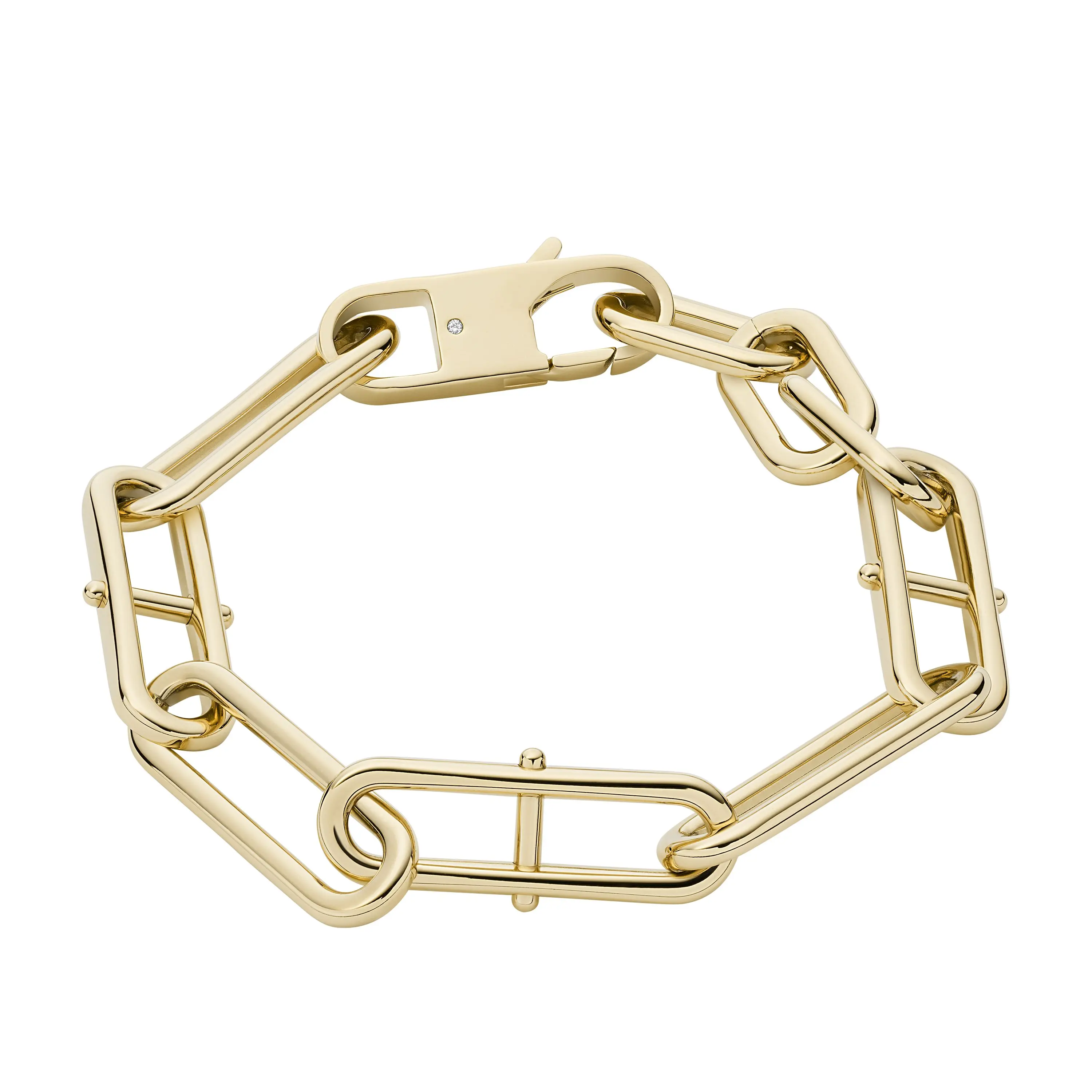 Fossil Women's Heritage D-Link Gold-Tone Stainless Steel Chain Bracelet