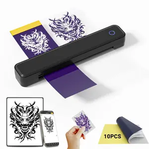 Wireless Bluetooth Tattoo Stencil Printer 2400mAh Battery Portable Thermal Copier Machine for Smartphones & PC Cordless Tattoo Enthusiasts 450g Lightweight Mini Size#TikTokShopHolidayHaul