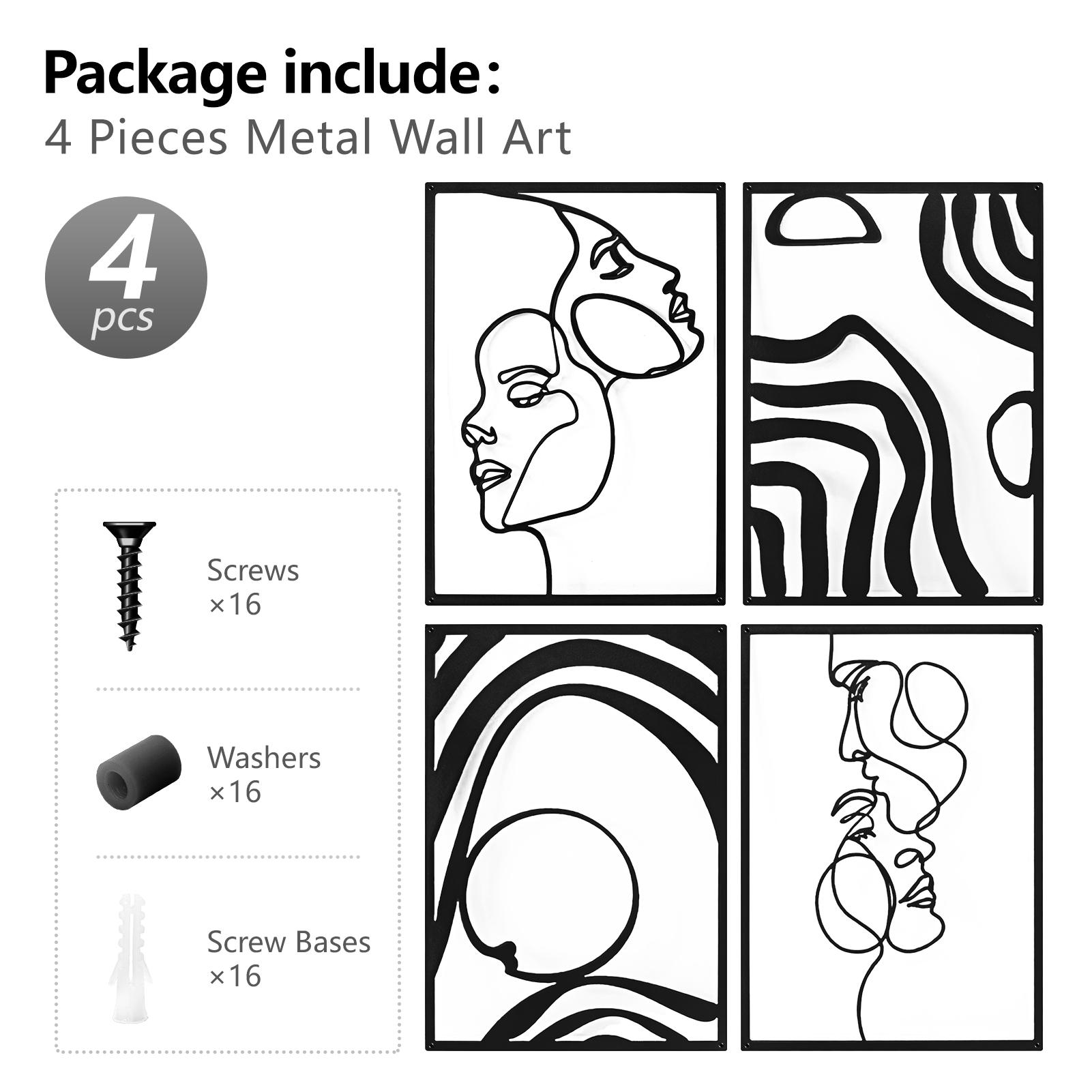 Art3d Metal Wall Art Set Minimalist Line Art Flower Pattern Décor for Living Room Bedroom Dining Room Office Modern 3D Iron Sculptures Home Aesthetic Gift Art3d Metal Wall Art Set Minimalist Line Art Flower Pattern Décor for Living Room Bedroom Dining Room Office Modern 3D Iron Sculptures Home Aesthetic Gift