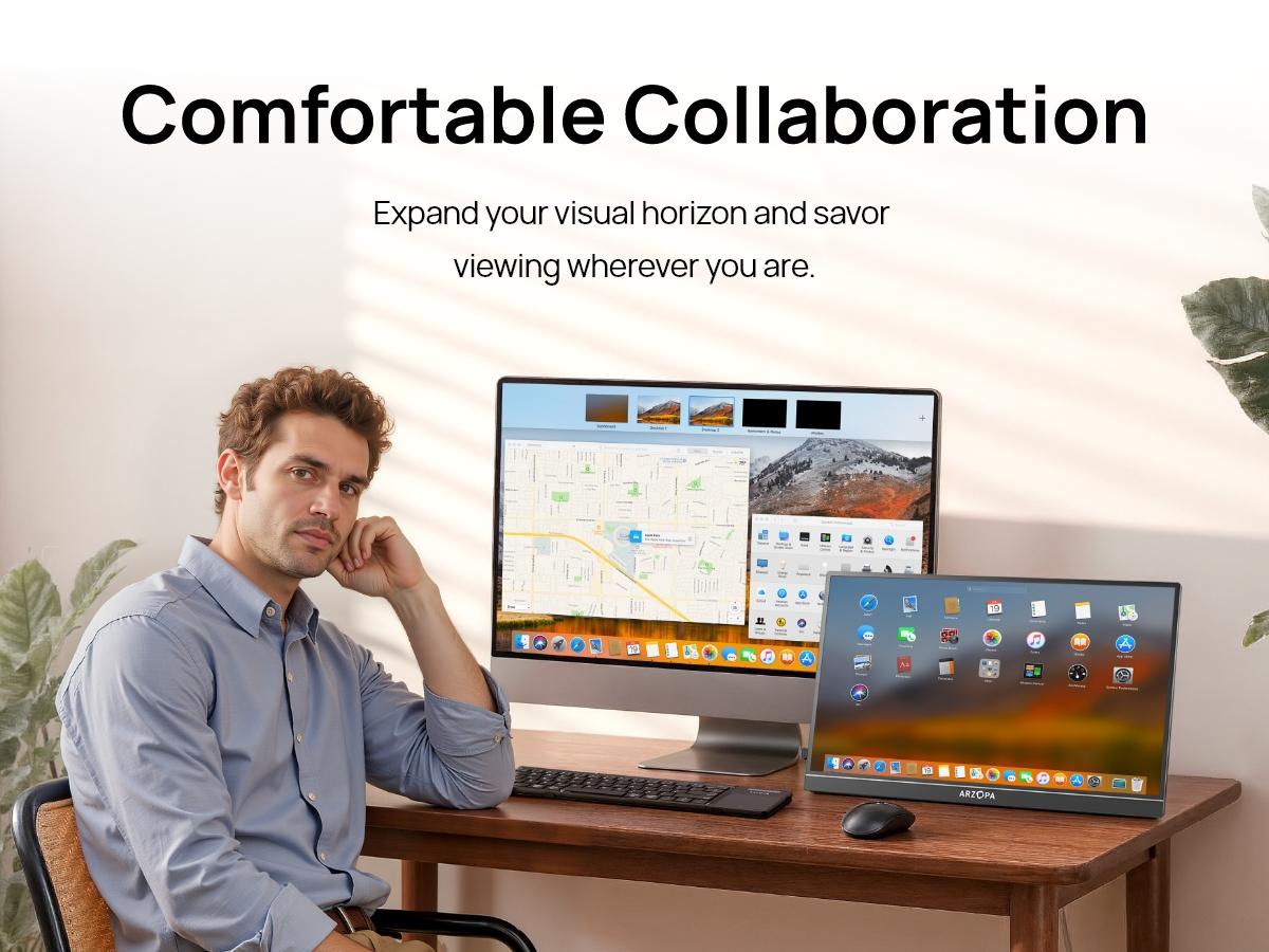 ARZOPA Portable Monitor 16.1"/17.3" FHD 1080P 60Hz/144Hz Laptop Screen Extender for PC Mac Xbox Switch PS5 iPhone IPS Display Computer Display HDR External Screen Game Workfromhome