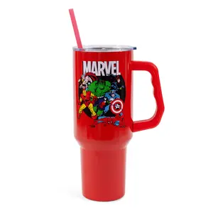 Marvel Comics The Avengers 40-Ounce Red Stainless Steel Tumbler With Handle