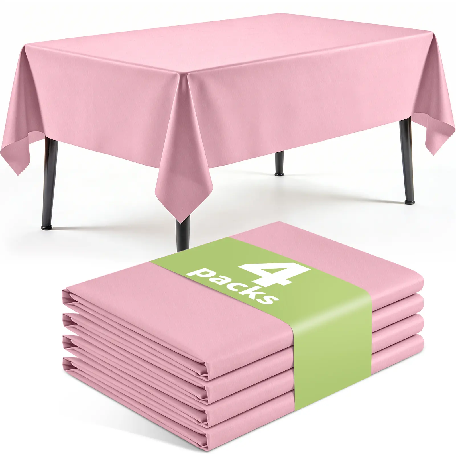 Disposable Plastic Party Tablecloth, 4-6 Pack Value Outdoor Table Covers - Leakproof for Wet Foods, Sturdy, Easy Toss, Toss After Party Done for Picnic, Birthday Gatherings