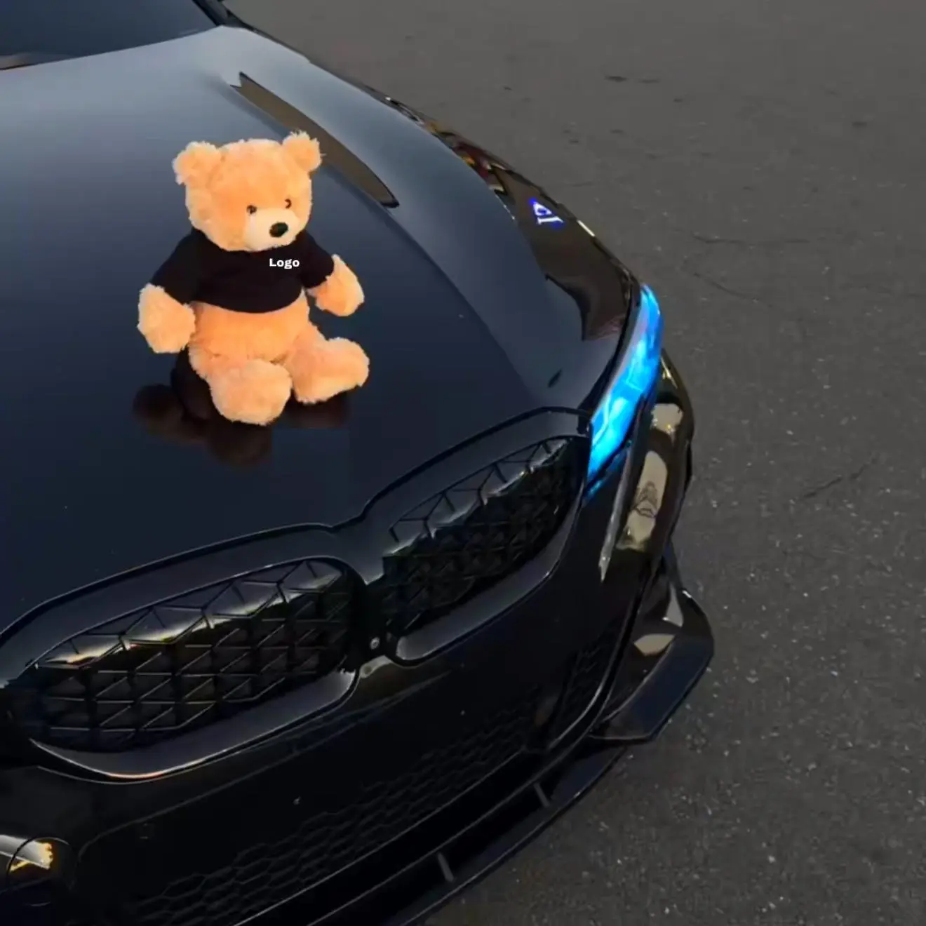 Soft Cuddly Gift Customizable Car Emblem Teddy Bear - Soft Plush Stuffed Doll, Perfect Christmas Gift for Party Bags & Festive Home Supplies