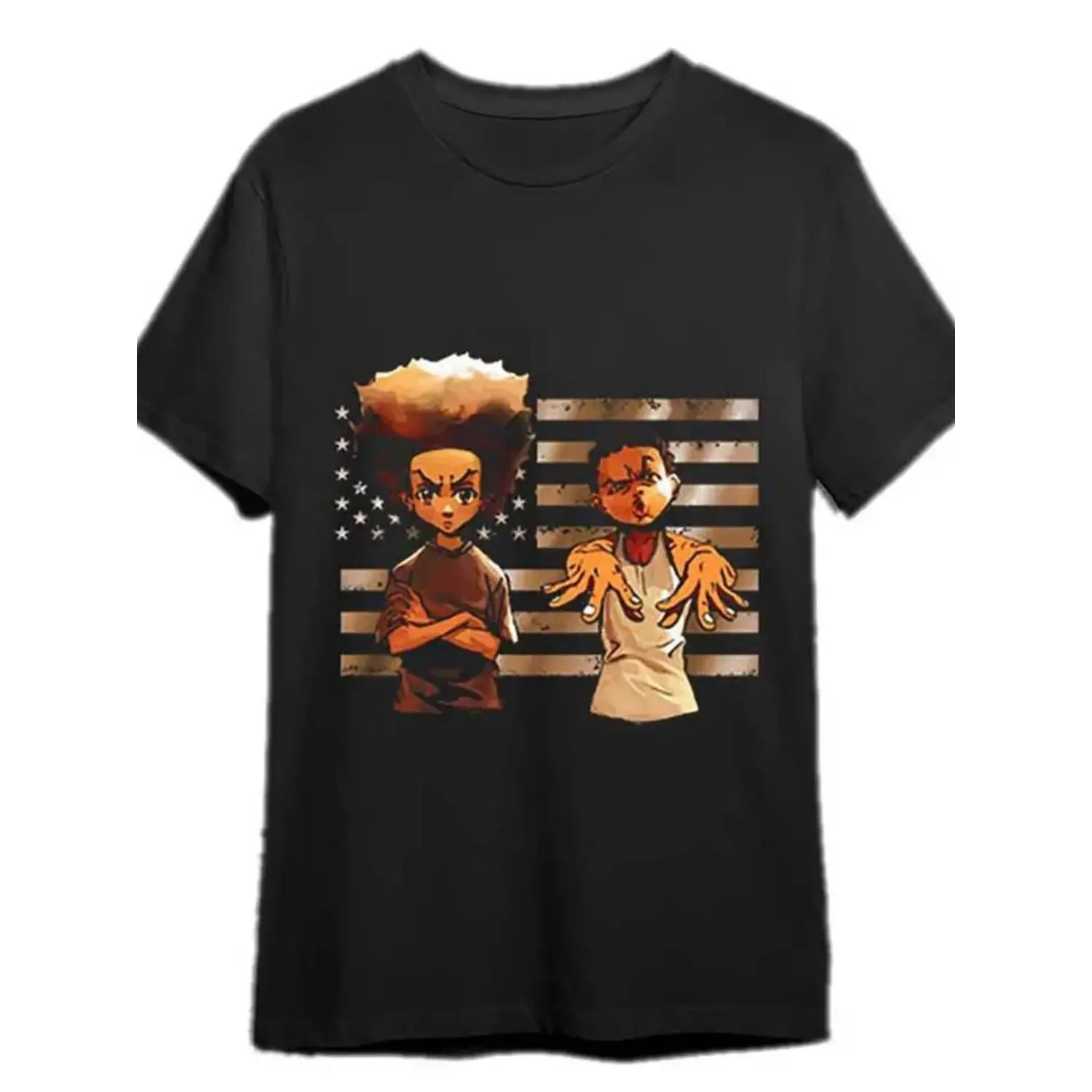 Men's & Women's Summer Short-Sleeve Graphic T-Shirt, Boondocks Creative Print, Menswear Street Style Aesthetics Sports Top