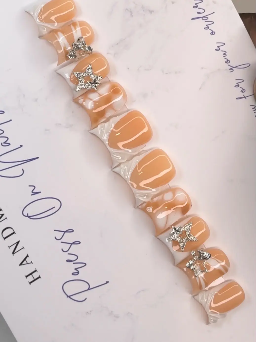 Peachy Y2K Luxe Duck press on Nails