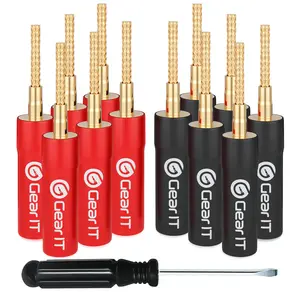 GEARit Speaker Banana Plugs 6 Pairs Flex Pin Type Connector for Audio Port Cable Connection