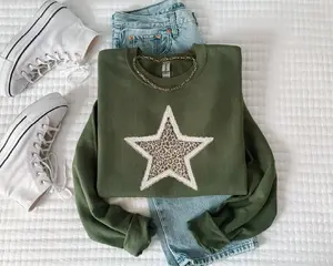 Faux Stitch Leopard Star -UNISEX GRAPHIC SWEATSHIRT