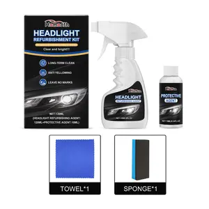 Car headlight restoration fluid, oxidized and yellowed car headlights, blur-enhancing crystal coating refurbishing agent