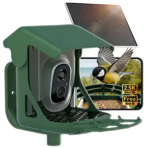 Solar Bird Feeder Camera for Backyard, Smart Birdhouse with 2.5K HD Live View, Free AI Bird Identification & Motion Alerts, Outdoor Wildlife Feeder with Solar Panel, Automatic Bird Recognition, Phone App Monitoring, Gift for Bird Lovers – CINMOORE