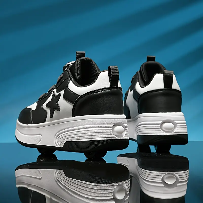 2026 Youngsters' Detachable Wheel Roller Sneakers - Rotating Closure Breathable All Seasons Skating Shoes