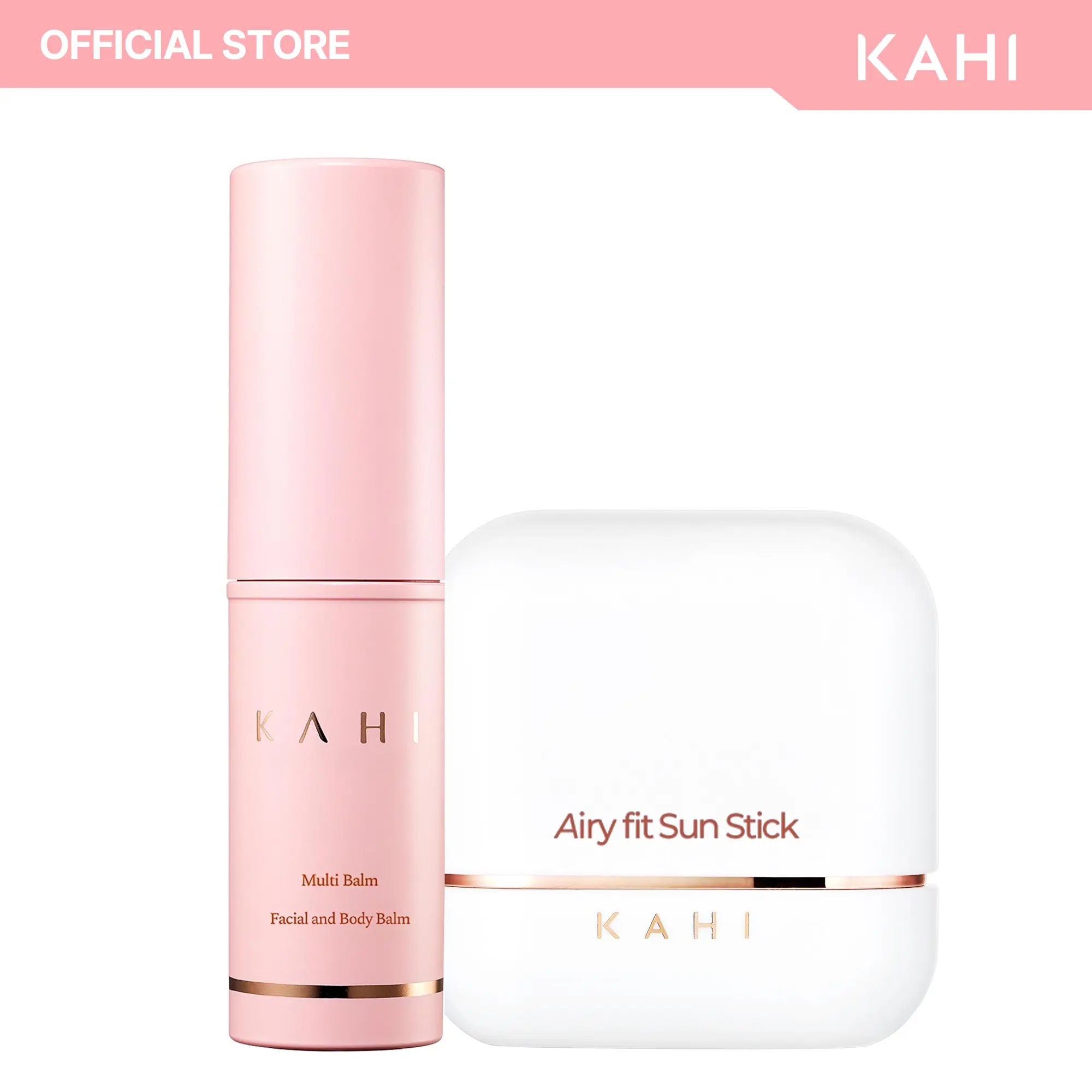 KAHI Glow & Protect Duo with Wrinkle Bounce Multi Balm & Sun Stick SPF 50 - Salmon Collagen for Dewy Plump Hydration, Fast-Absorb Balm for Face, Lips & Neck, Balm Stick Eye Treatments