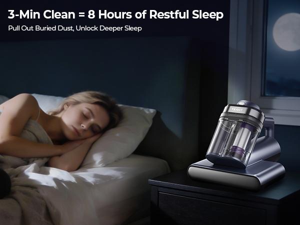 Teant Upgrade Cordless Mattress Vacuum with 18kPa Ultra-Deep Suction, 2-Speed Bed Vacuum with 33000 RPM/Min Roller Brush, 253.7nm UV-C Light & LED Display, HEPA, 149℉ Heat, Aroma & Anion for Bed Sofa Teant Upgrade Cordless Mattress Vacuum with 18kPa Ultra-Deep Suction, 2-Speed Bed Vacuum with 33000 RPM/Min Roller Brush, 253.7nm UV-C Light & LED Display, HEPA, 149℉ Heat, Aroma & Anion for Bed Sofa