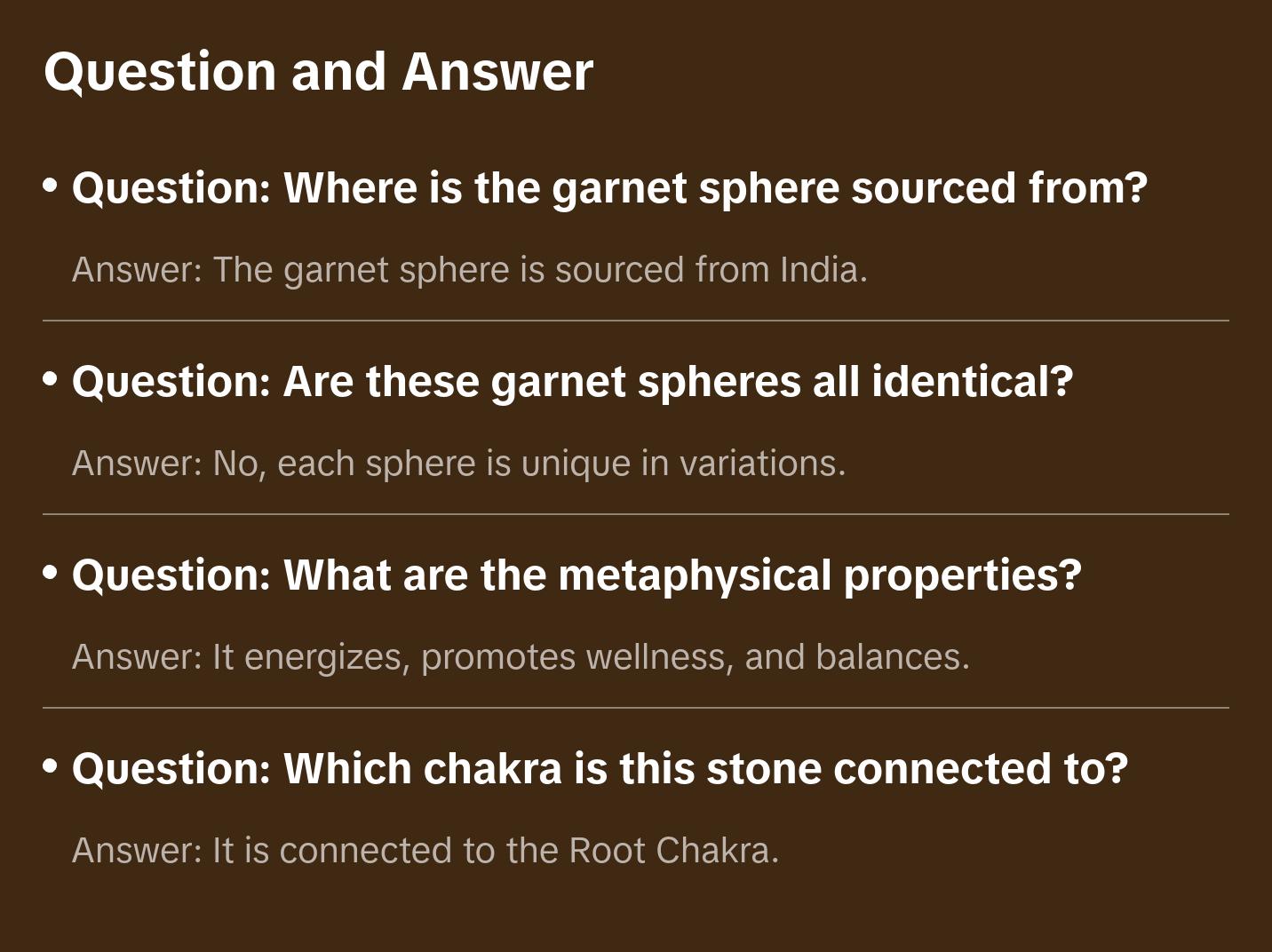 Polished Garnet Sphere Stone - Gemstone Decor Polished Garnet Sphere Stone - Gemstone Decor