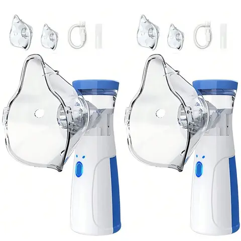 2PCS USB Portable Handheld Mesh Nebulizer - Electric Ultrasonic Atomizer for Adults & Kids, Efficient Handheld Mesh Nebulizer Machine for Home & Travel compact size cordless
