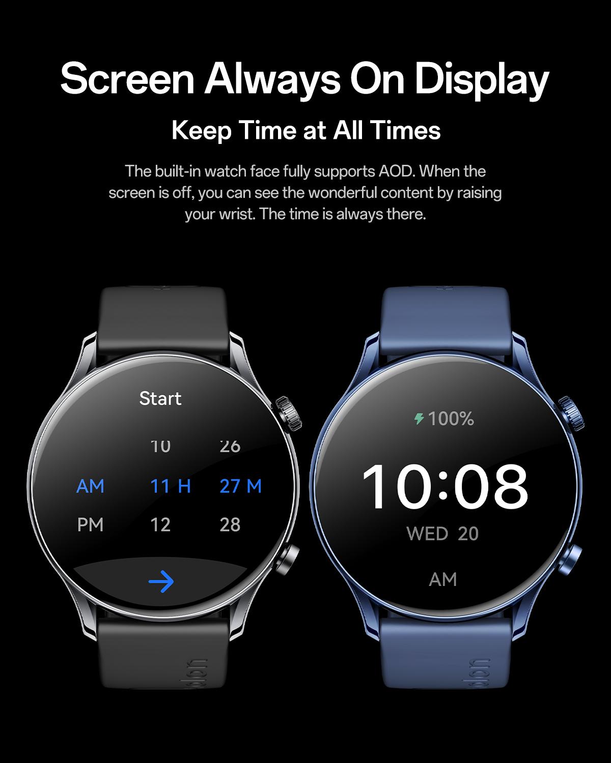 Aolon GTR3 Smartwatch — Stylish Spring Watch, 1.43" AMOLED HD display, AOD, heart rate monitoring, 110+ sports modes, waterproof, and up to 120-hour battery life. Compatible with iOS & Android, multiple colors, USB rechargeable, for Women & Men Aolon GTR3 Smartwatch — Stylish Spring Watch, 1.43" AMOLED HD display, AOD, heart rate monitoring, 110+ sports modes, waterproof, and up to 120-hour battery life. Compatible with iOS & Android, multiple colors, USB rechargeable, for Women & Men