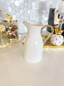 Gold Beaded Ceramic Pitcher