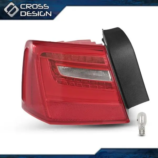 CROSSDESIGN PP Outer LED Rear Tail Light Lamp - Left Driver 1-Pcs Light Assembly for 2012-16 AUDI A6 C7, Durable High-Quality, Easy Installation, Factory Direct Car Exterior Upgrade Mod Lighting, As Shown