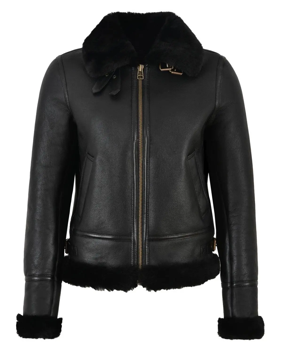 MotorCycleJackets Women's RAF B3 Flying Bomber Aviator Style Leather Jacket