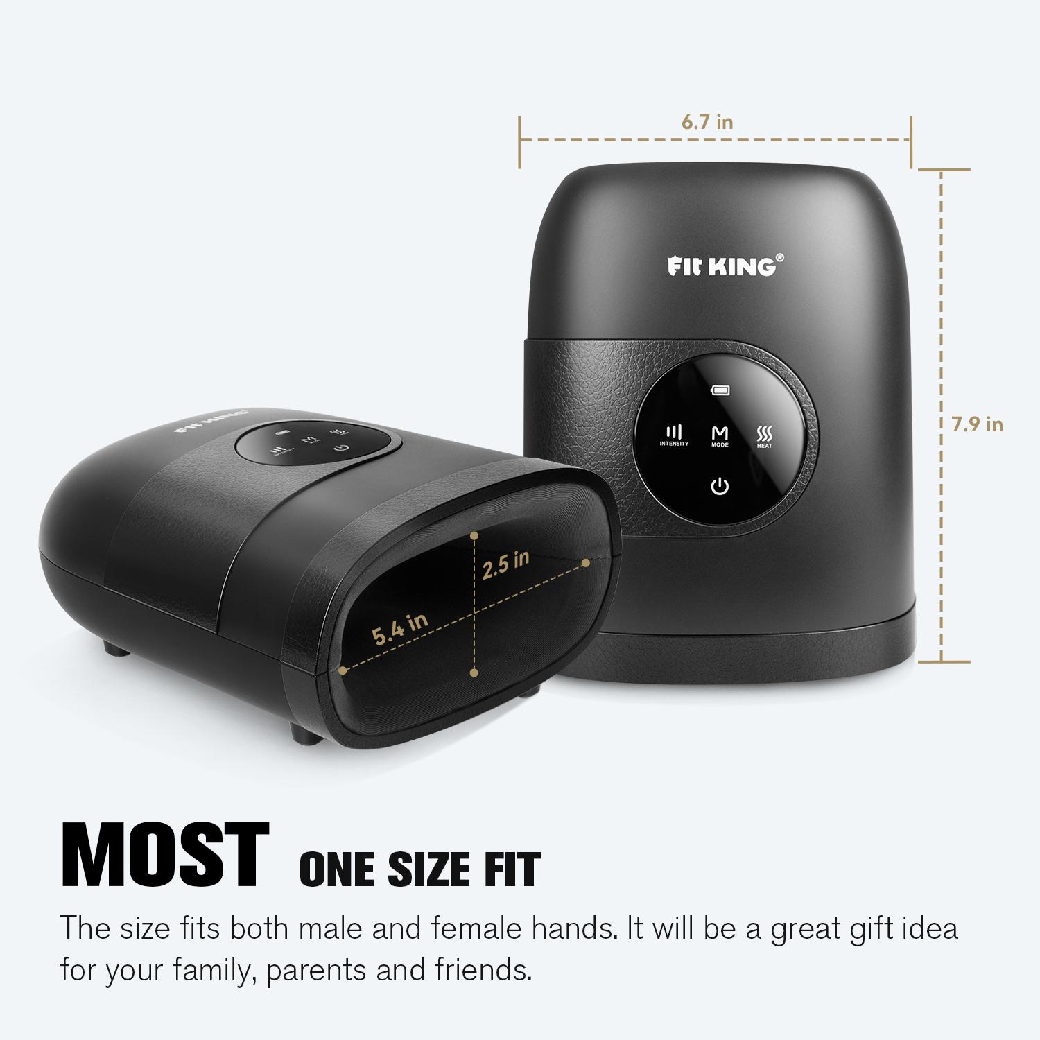 【FIT KING】Hand Massager with Heat for Hand Massage and Finger Relief - Cordless & Portable & Touch Screen -  Gifts for Women Men Parents-Two Colors