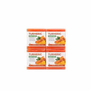 4 PCS Turmeric Ginger Soap Bar Natural Bath Soap with Turmeric Extract Gentle Daily Cleansing for Rich Foam and Refreshed Skin