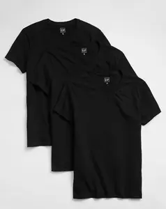 Men’s 100% Cotton V-Neck T-Shirt (3-Pack) | Soft Jersey Everyday Tee