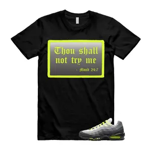 Black Shirt to match 95 Big Bubble Neon 2026 Sneaker, Yellow Black Cool Grey Outfit, 95 Neon Shirt, Trending Shirts, 100% Cotton, Classic Fit Casual Short Sleeve Tee