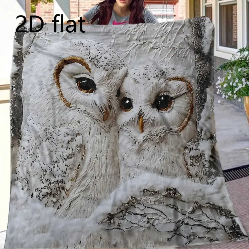 Flannel Bird Print Blanket - Soft, Comfortable, Breathable, Durable, Fade-Resistant 5D Digital Heat Transfer Prints Home Bedding Throw for Beds, Sofas, All Seasons